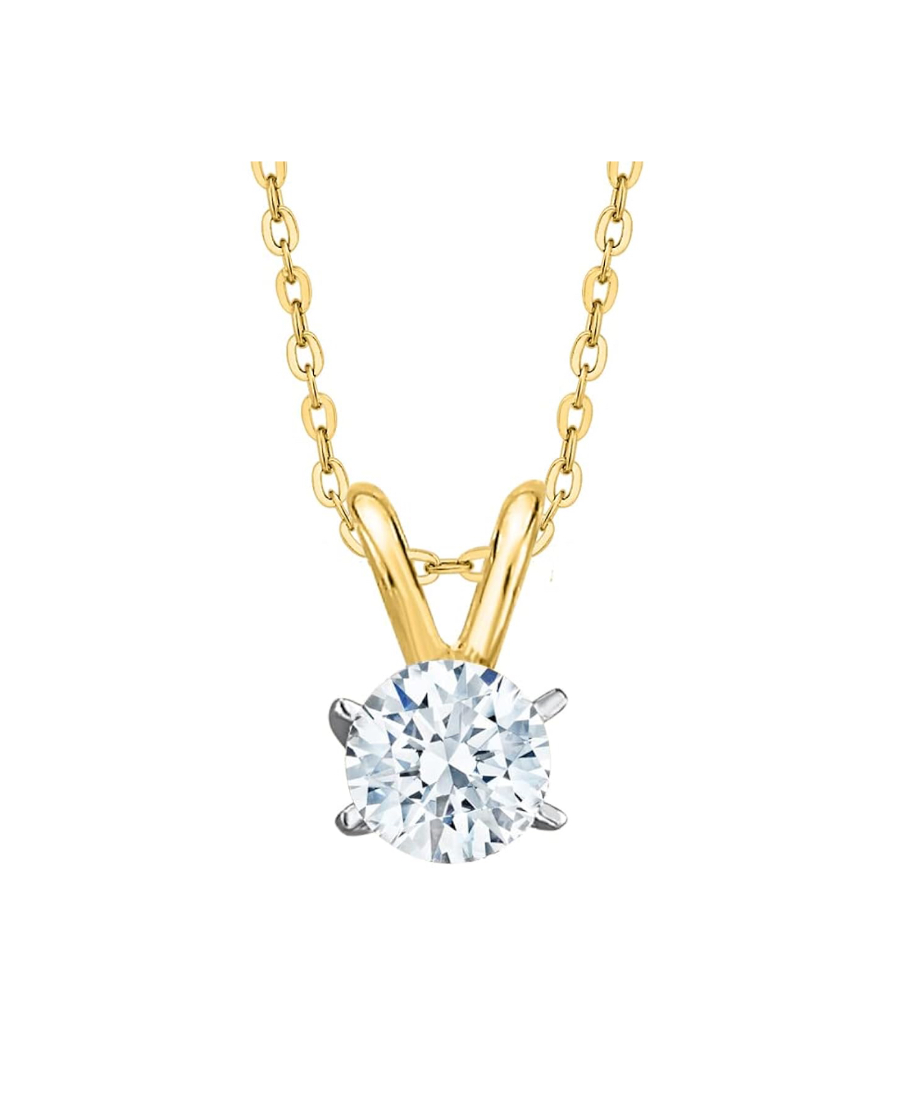 KATARINA GIA Certified 4.34 ct. Round Brilliant Cut Diamond Solitaire Pendant Necklace in 14K Gold (I-Color, VS1-Clarity)