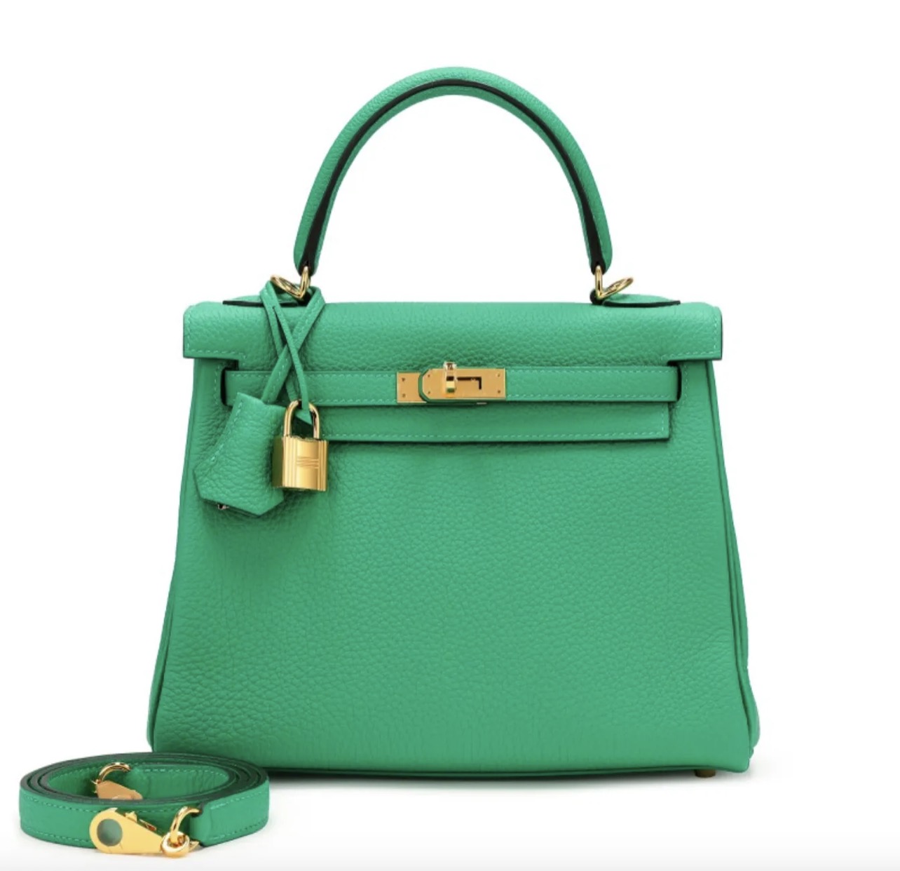 Hermès Kelly 25 Menthe Togo with Gold Hardware